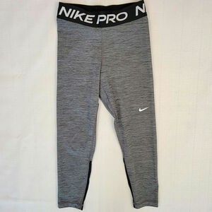Nike Pro 365 Women's Black/Heather/White Crop Leggings